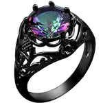 Luxurious Rainbow Mystic Fire Topaz 10KT Black Gold Filled RingRing5rainbow