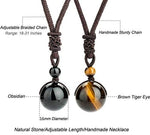 Tiger Eye Stone Lucky Rope Chain Fashion Necklace and BraceletJewelry Set