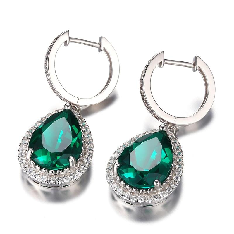 Green Emerald Earrings- 925 Sterling SilverEarrings