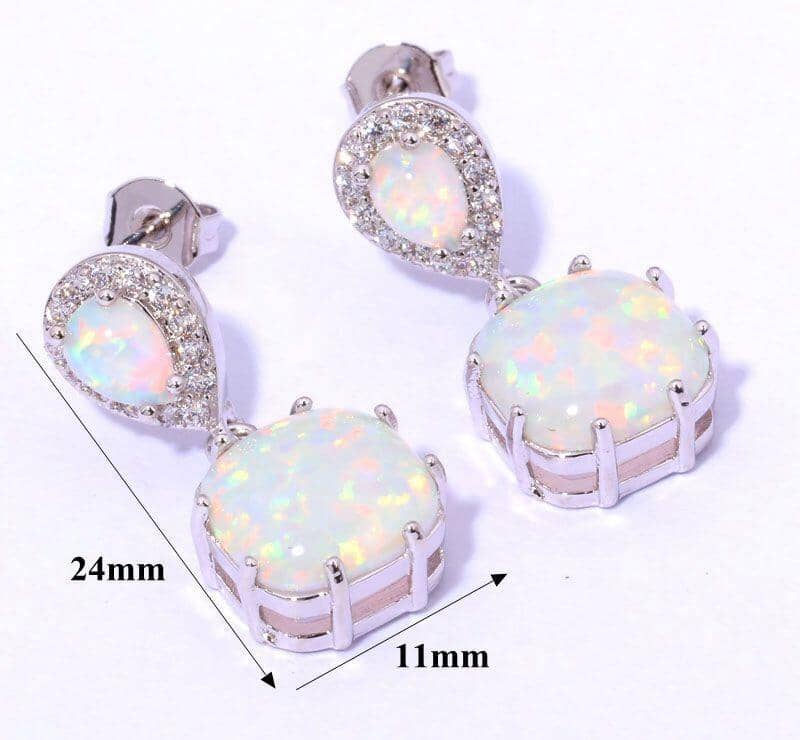 White Fire Opal EarringsEarrings
