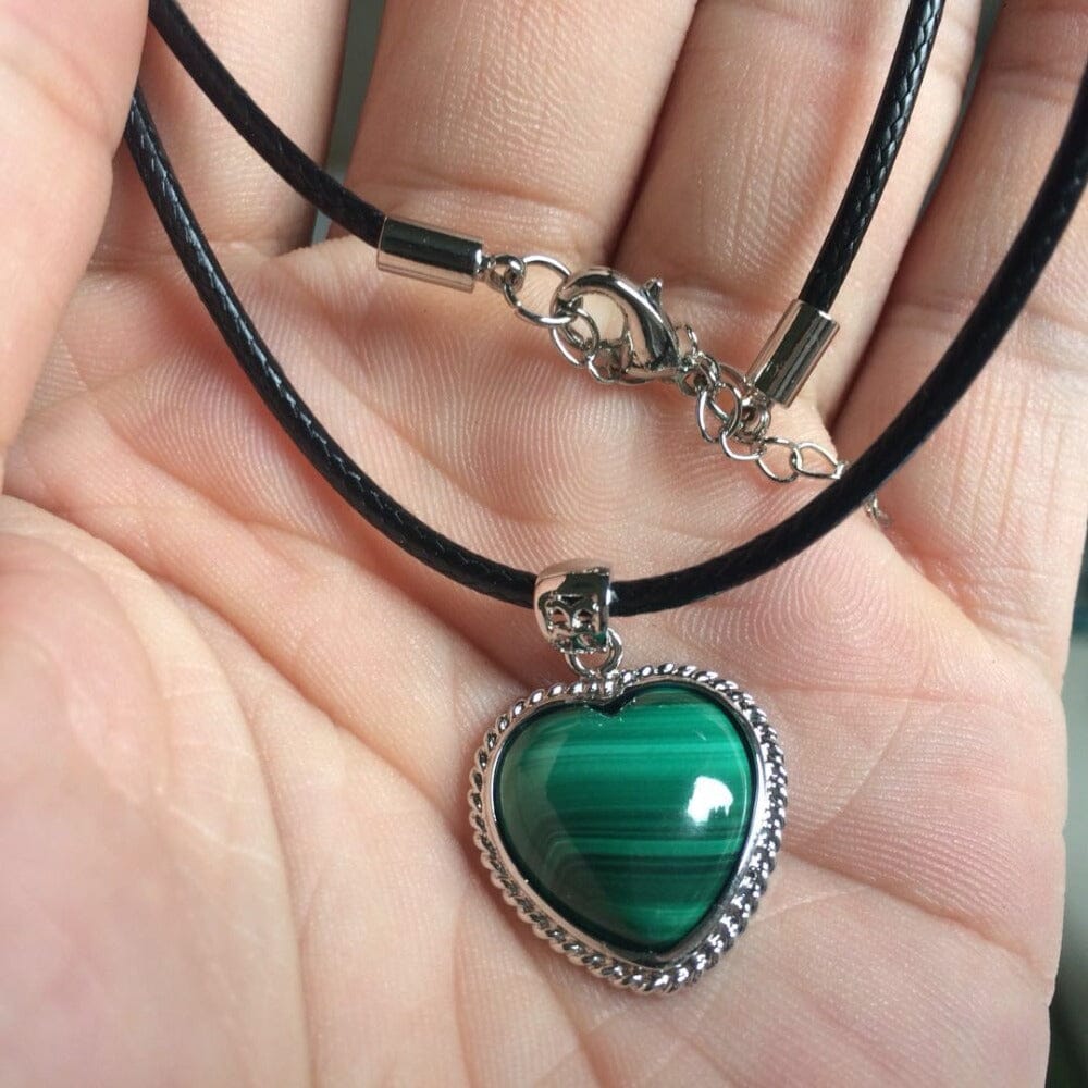 Natural Malachite Stone Pendant (Heart)Pendant