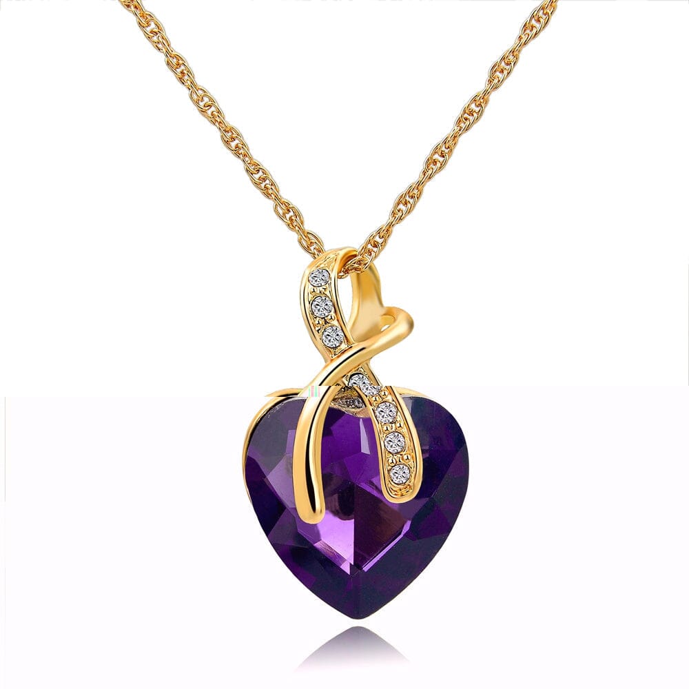 Austrian Crystal Heart PendantsNecklace