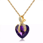 Austrian Crystal Heart PendantsNecklace