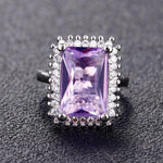 Amethyst Zircon Splendid Ring - 925 Sterling Silverring
