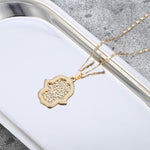 Gold Crystal Hamsa NecklaceNecklace