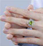 Green Heart Peridot Open RingRing