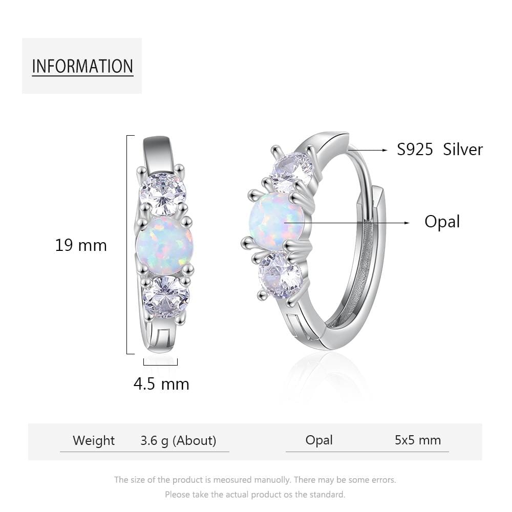 Radiant White Fire Opal Zircon Earring - 925 Sterling SIlverEarrings