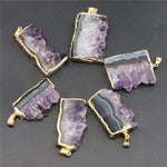 Natural Stone Amethysts Raw Slab Geode PendantPendant