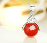 Natural Green Jade Chalcedony Necklace - 925 Sterling SilverNecklaces