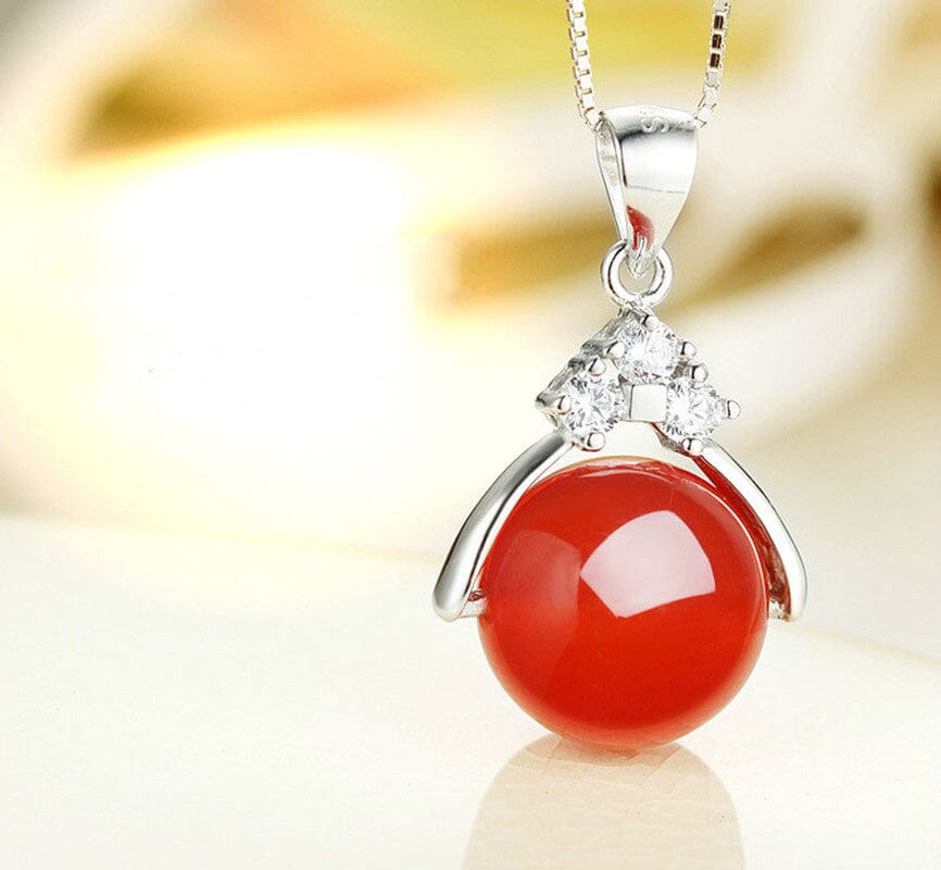 Natural Green Jade Chalcedony Necklace - 925 Sterling SilverNecklaces