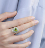 Green Heart Peridot Open RingRing