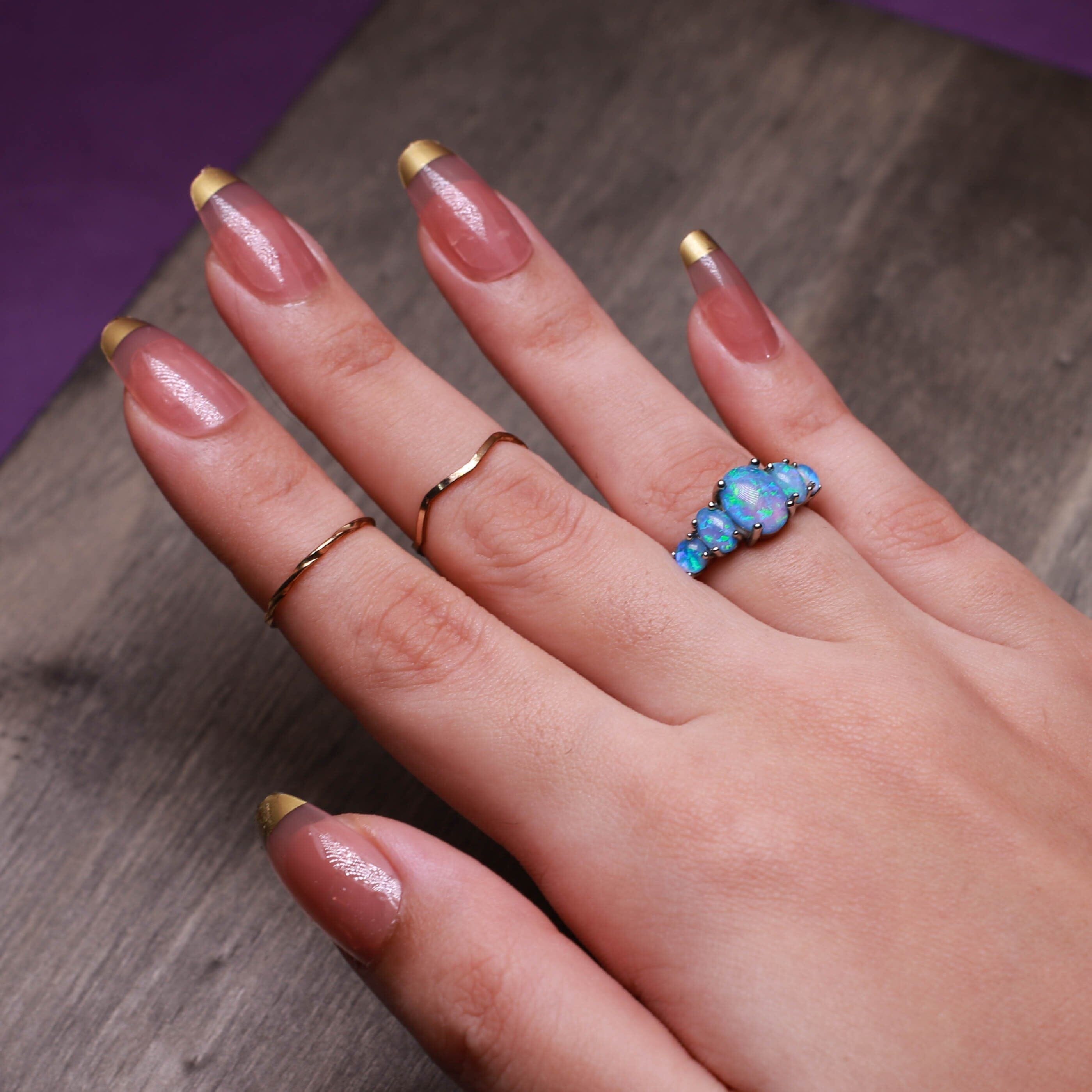 Blue Fire Opal Silver RingRing