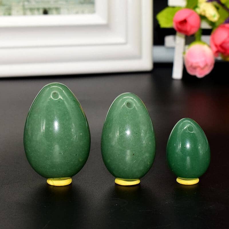 Green Jade Egg for Kegel Exercises - Set of 3 EggsYoni Eggs