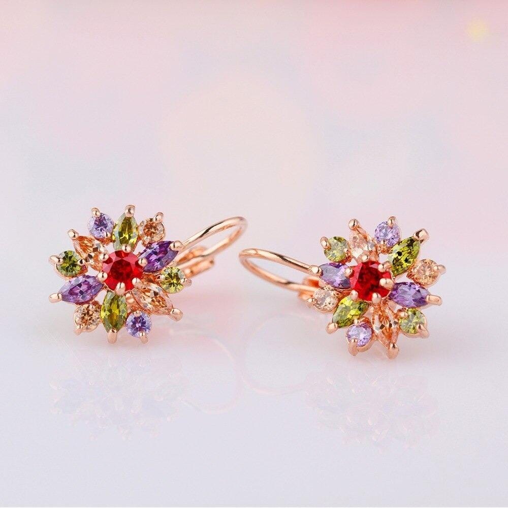18K Gold Plated Stud Earrings PeridotEarrings