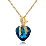 Austrian Crystal Heart PendantsNecklace