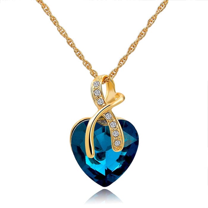 Austrian Crystal Heart PendantsNecklace