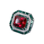 Vintage 12*16mm Square Cut Ruby Resizable RingRing