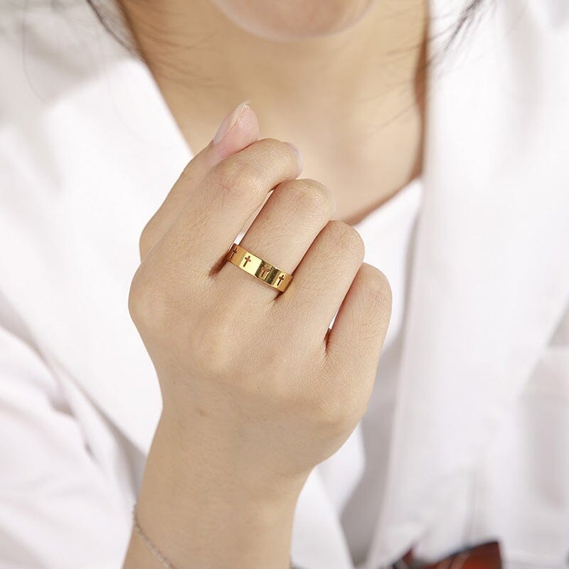 Hollow Cross Personality Punk Finger RingRing