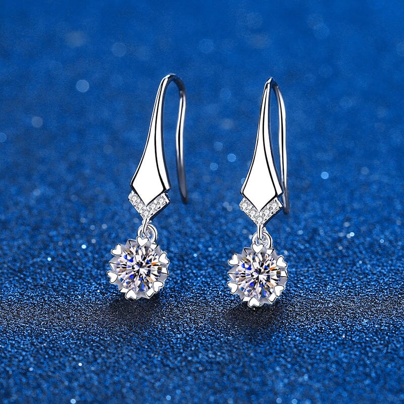 Gorgeous Unique Diamond Drop Earrings - 925 Sterling SilverEarrings