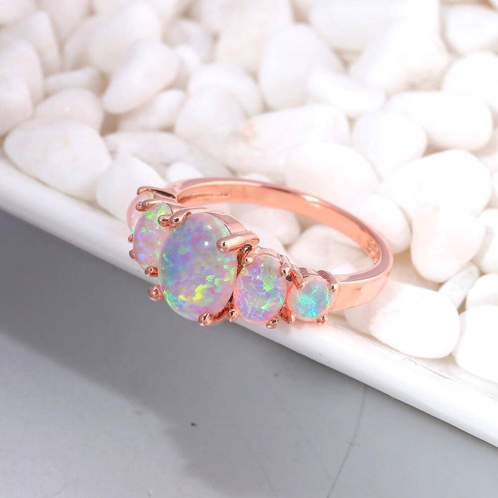 Rustic Fire Opal Rose Gold RingRing