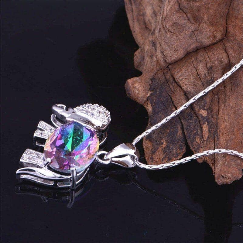 Rainbow Mystic Topaz Elephant NecklaceNecklace