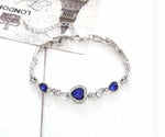 Sapphire Crystal Heart Charm BraceletBracelet