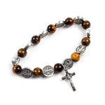 WWJD Tiger Eye Beaded Rosary BraceletsBracelet