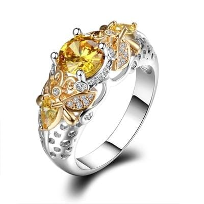 Lovable Citrine Zircon Ring - 925 Sterling SilverRing6