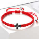 WWJD Cross Adjustable Handmade Knots BraceletBraceletred rope
