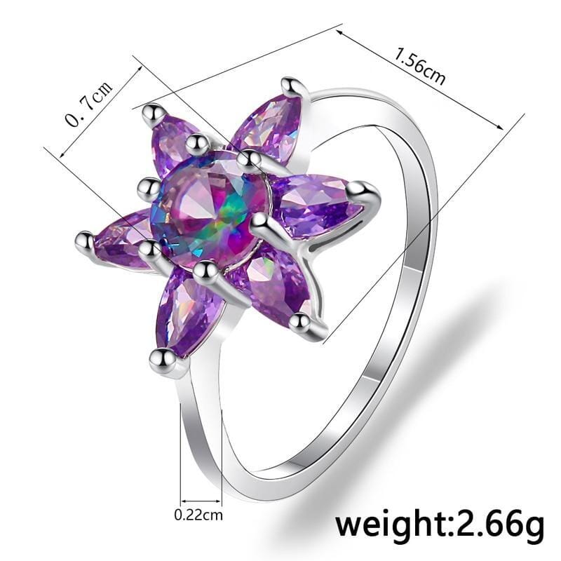 Rainbow Mystic Topaz Amethyst Star RingRing