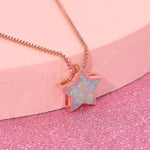 White Fire Opal Fallen Star Pendant (No Chain)Pendant