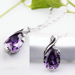 Natural Amethyst Tear Pendant ( No Chain )Necklace