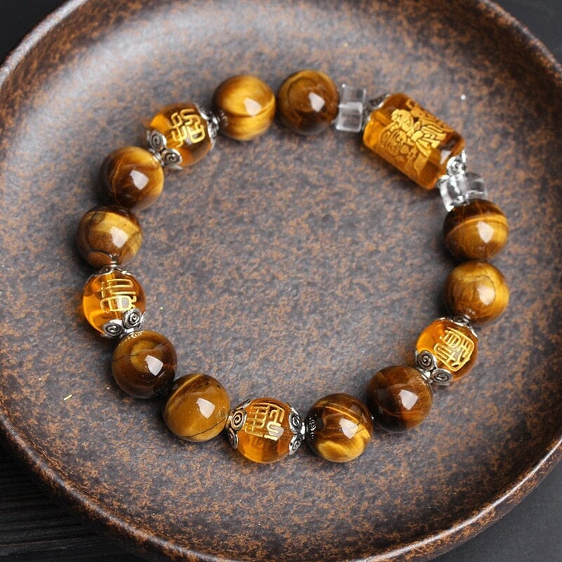 The God of Wealth Tiger Eye Stone Beads BraceletBracelet12mm