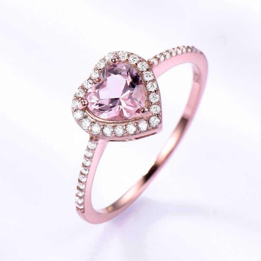 Classy Heart Morganite Jewelry SetRing