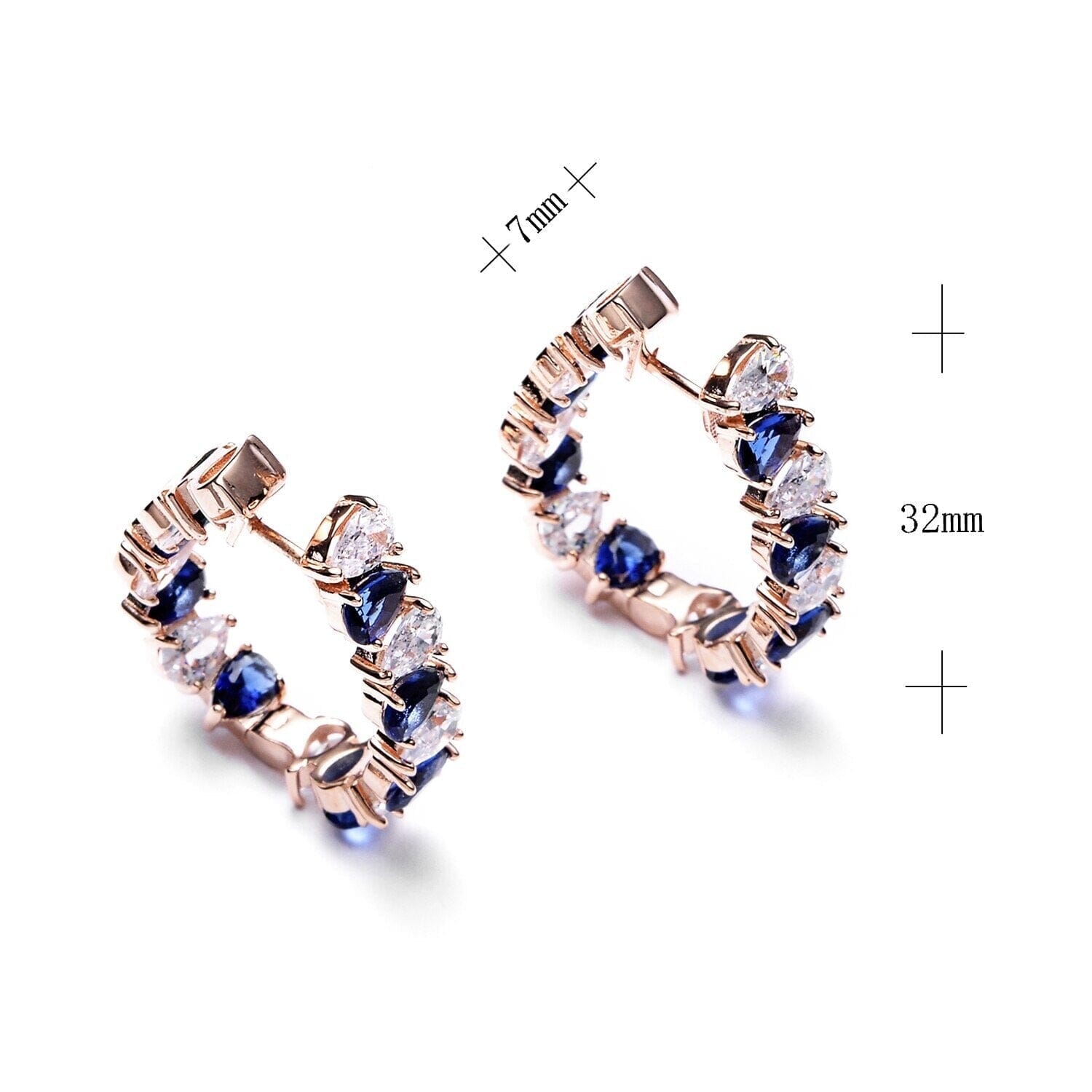 Pretty Modern CZ Sapphire Huggie Earrings - 925 Sterling SilverEarrings