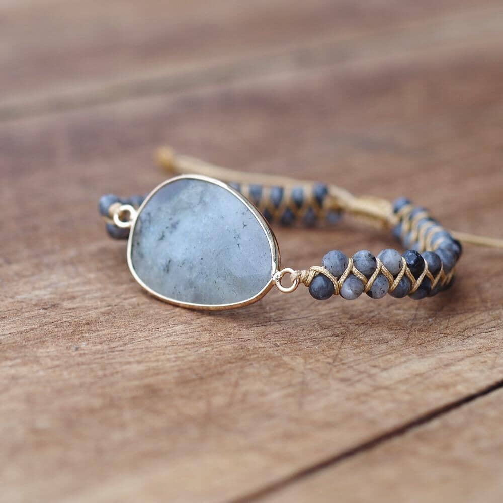 Natural Labradorite Handmade String Braided Charm BraceletBracelet