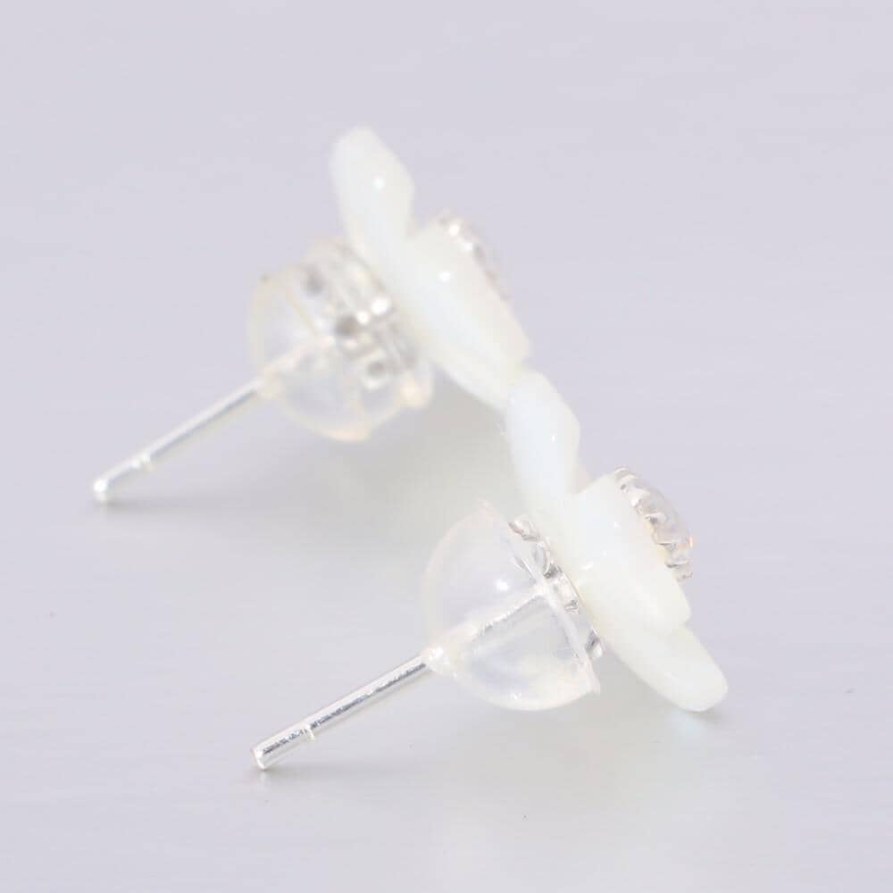 Authentic 925 Sterling Silver Flower Shell EarringsEarrings