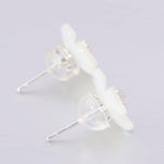 Authentic 925 Sterling Silver Flower Shell EarringsEarrings