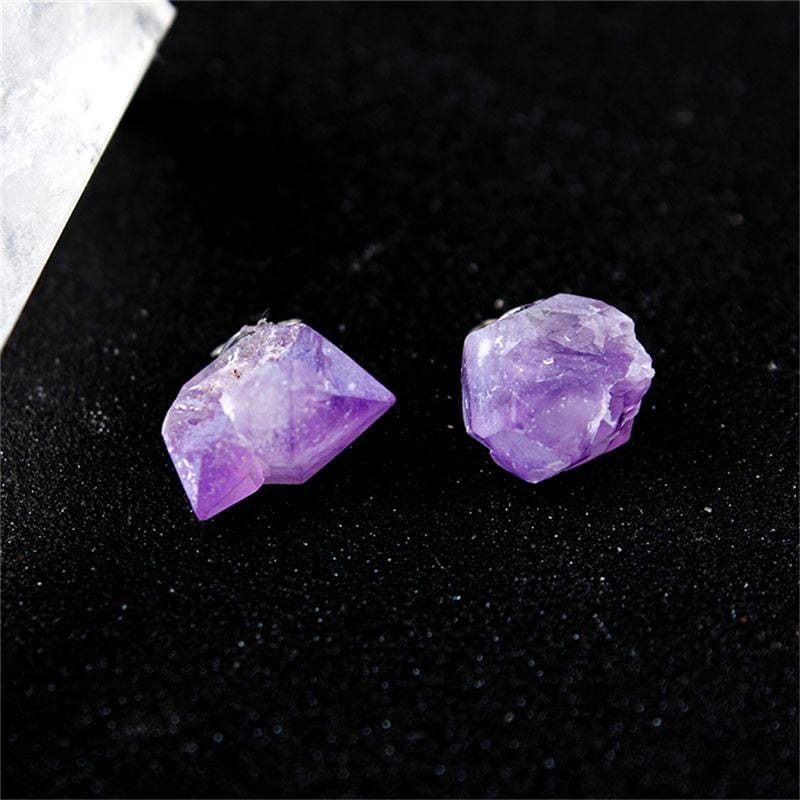 Irregular Raw Amethyst Stud EarringsEarrings