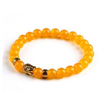 Black Lava Stones Lucky Charm Buddha Reiki BraceletBraceletOrange Gold