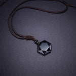 Star Of David Black Obsidian Pendant NecklaceNecklace