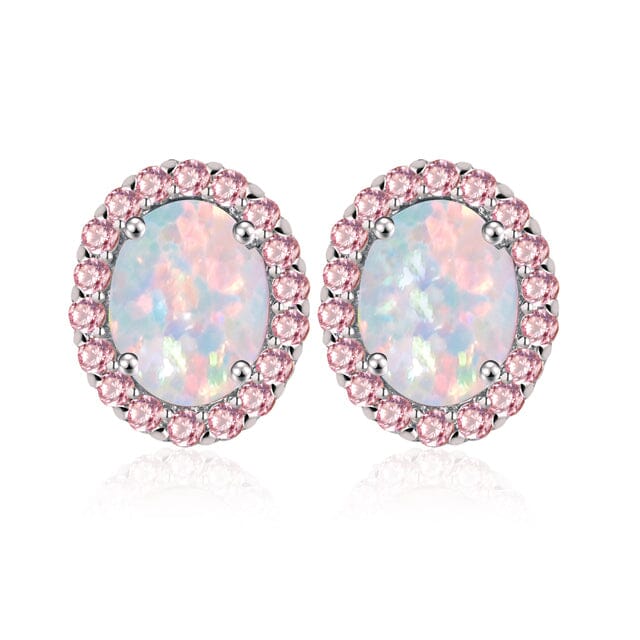Pink Fire Opal Stud EarringsEarrings