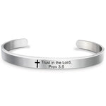 Bible Verse Stainless Steel WWJD Cuff Bracelet BangleBracelet