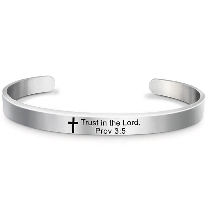 Bible Verse Stainless Steel WWJD Cuff Bracelet BangleBracelet