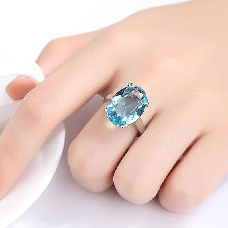 Gorgeous Aquamarine Silver Plated RingRing