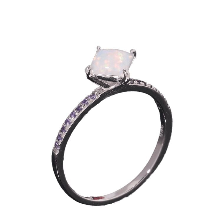 White Fire Opal Amethyst Lovely Ringring