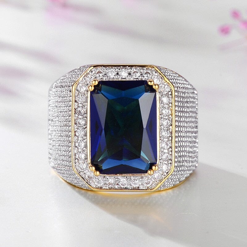 Cool Punk Night Clubs Sapphire Gem Gold Unisex RingRing
