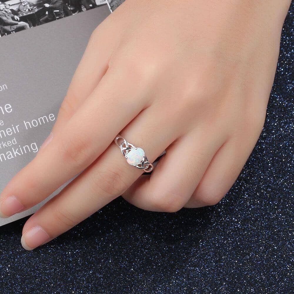 925 Sterling Silver Milky Opal RingRing