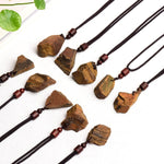 1 Piece Irregular Natural Tigers Eye Yellow Stone and Mineral Pendant NecklacesNecklace