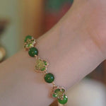 Trend Four Leaf Clover Chrysoprase Peridot BraceletBraceletChrysoprase